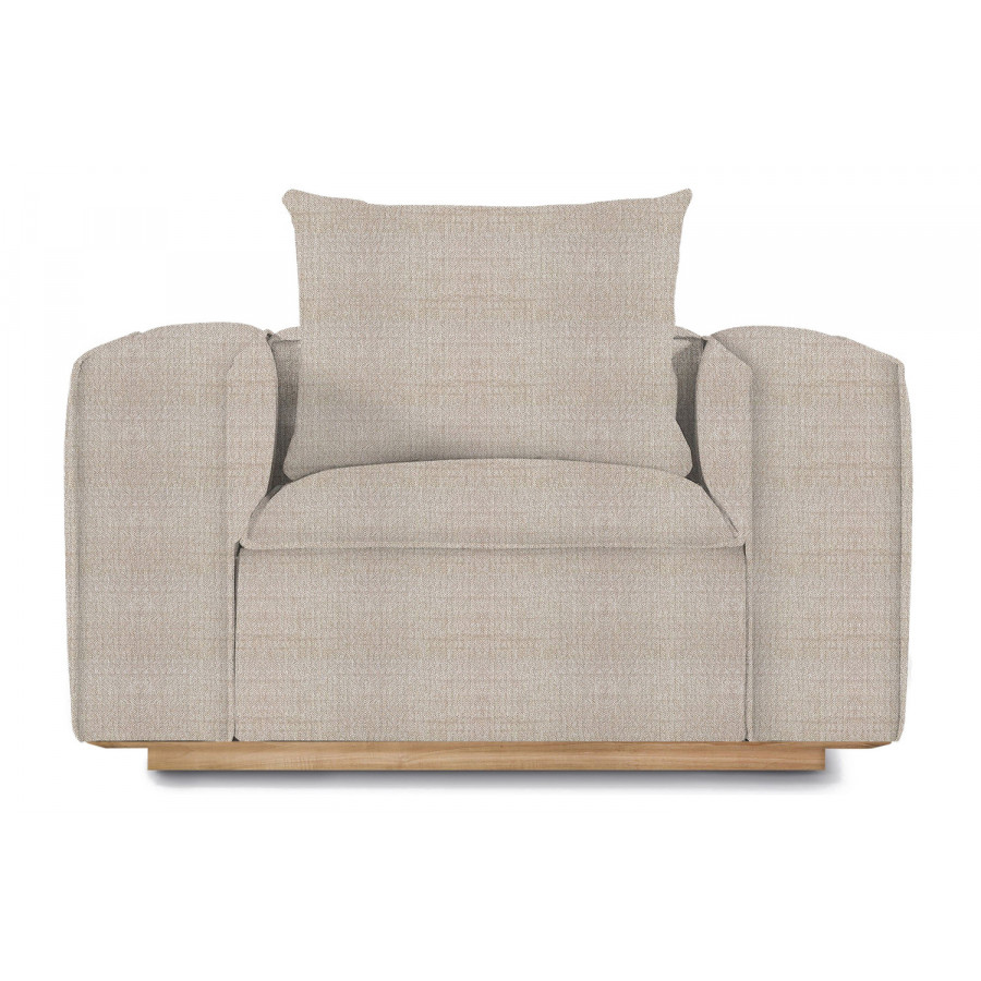 Harbour Santorini Outdoor Lounge Chair - Teak Natural, Siesta Taupe