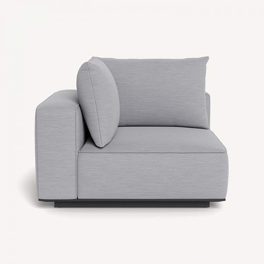 Harbour Santorini Outdoor Corner Left - Aluminum Asteroid / Panama Cloud