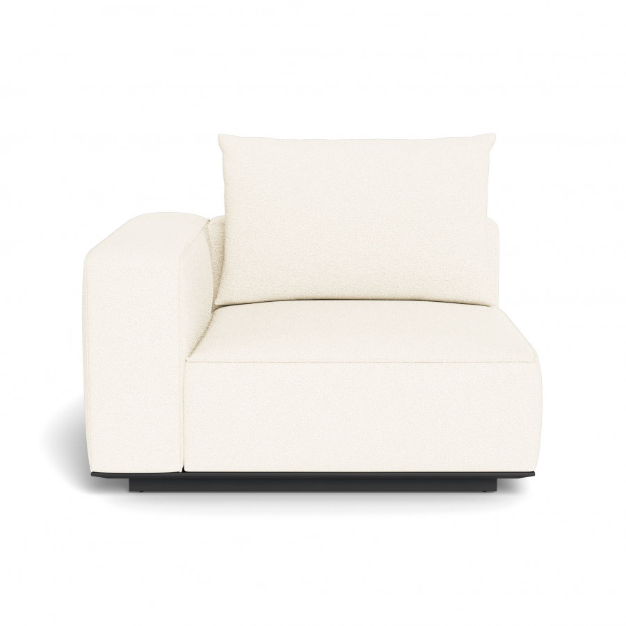 Harbour Santorini Outdoor Corner Left - Aluminum Asteroid / Riviera Ivory