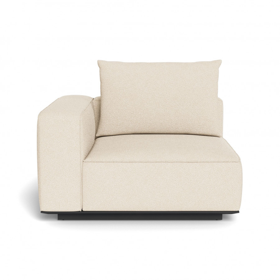 Harbour Santorini Outdoor Corner Left - Aluminum Asteroid / Riviera Sand