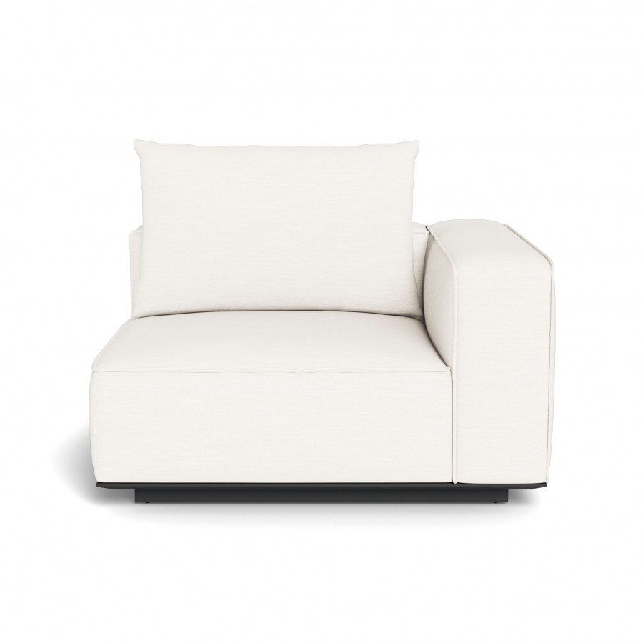 Harbour Santorini Outdoor Corner Right - Aluminum Asteroid / Panama Blanco