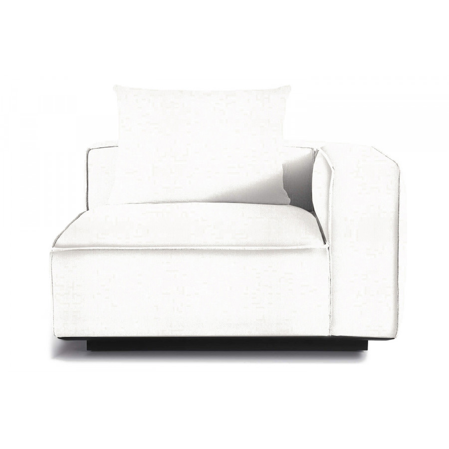 Harbour Santorini Outdoor Corner Right - Aluminum Asteroid, Siesta Ivory