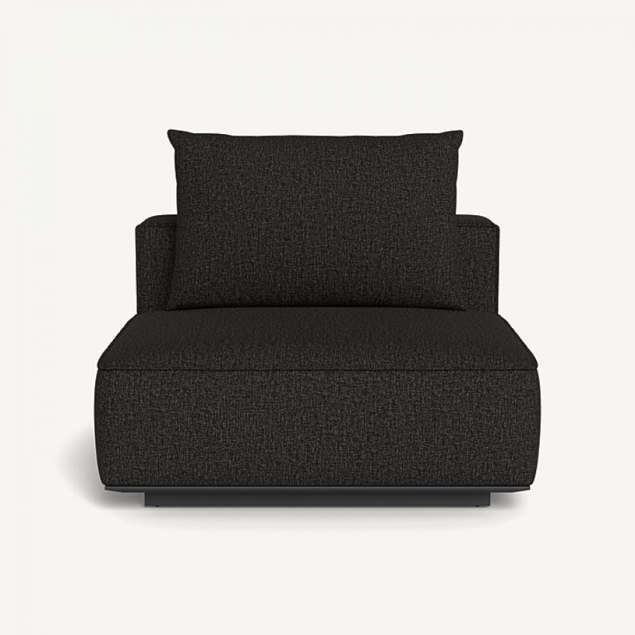 Harbour Santorini Outdoor Armless Single - Aluminum Asteroid / Copacabana Midnight