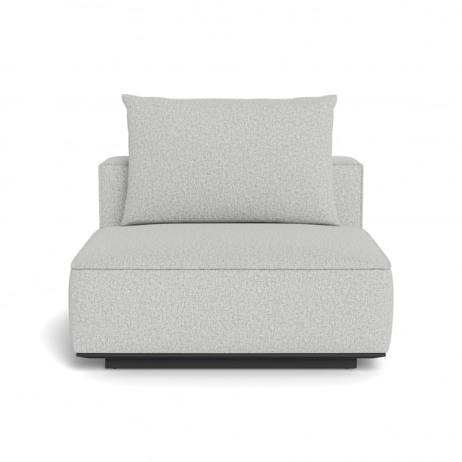 Harbour Santorini Outdoor Armless Single - Aluminum Asteroid / Copacabana Sand