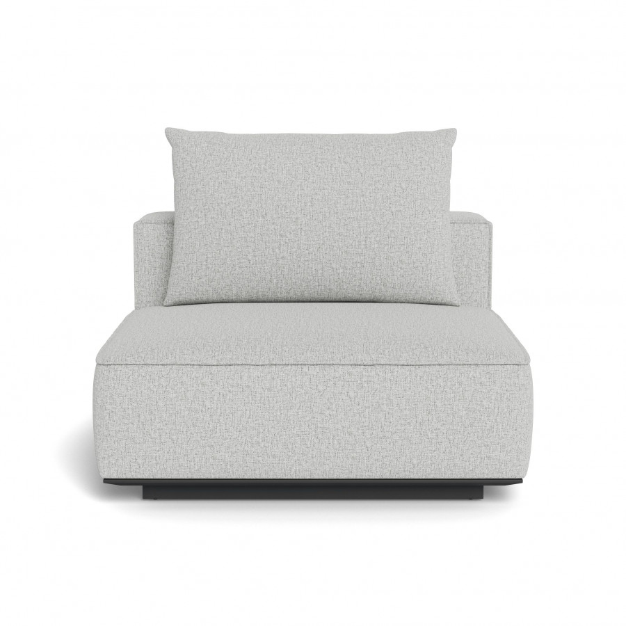 Harbour Santorini Outdoor Armless Single - Aluminum Asteroid / Panama Blanco