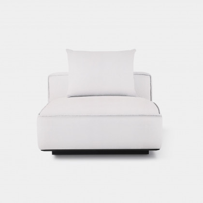 Harbour Santorini Outdoor Armless Single - Aluminum Asteroid / Panama Blanco