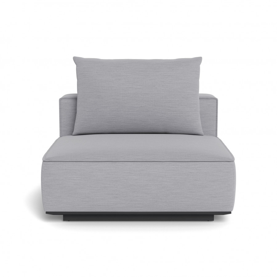 Harbour Santorini Outdoor Armless Single - Aluminum Asteroid / Panama Cloud