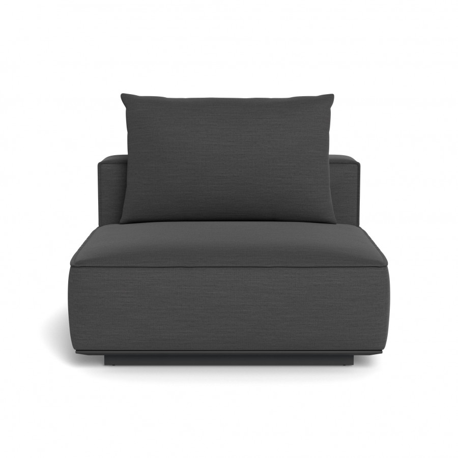 Harbour Santorini Outdoor Armless Single - Aluminum Asteroid / Panama Grafito