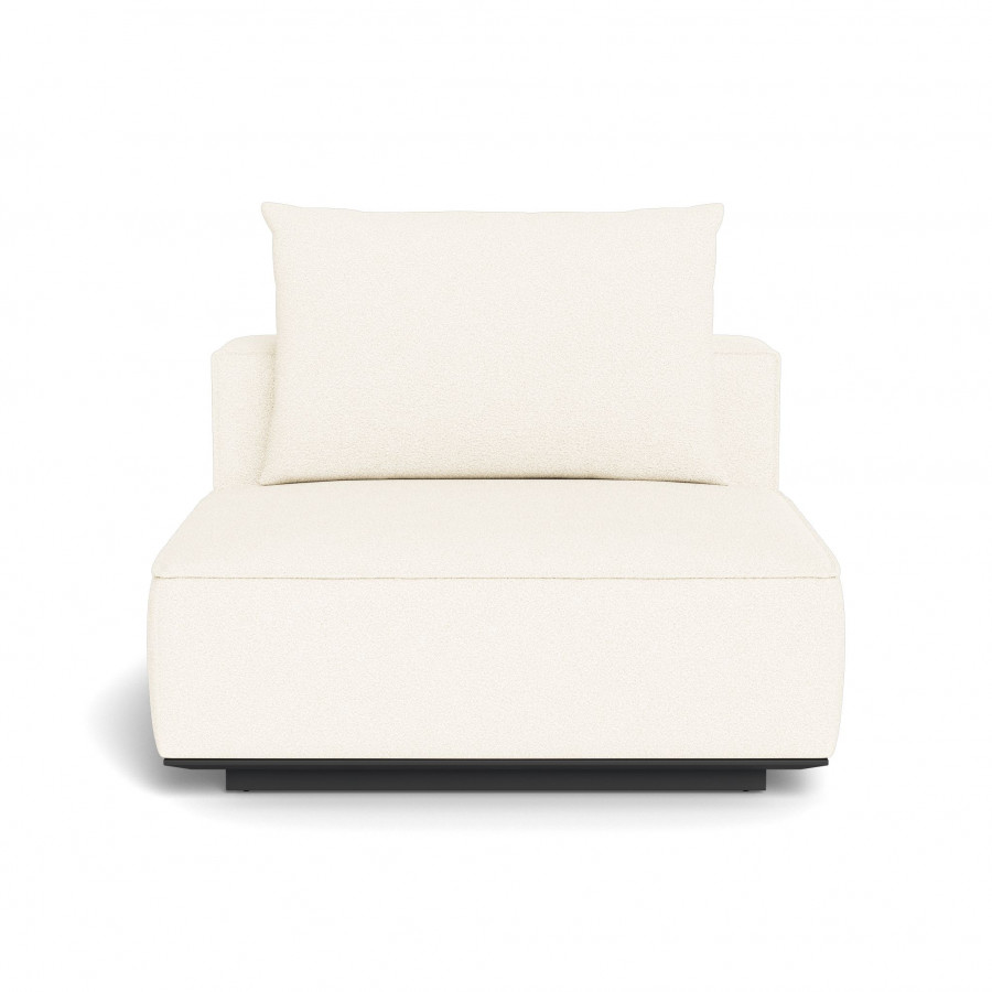 Harbour Santorini Outdoor Armless Single - Aluminum Asteroid / Riviera Ivory