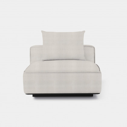Harbour Santorini Outdoor Armless Single - Aluminum Asteroid / Riviera Ivory