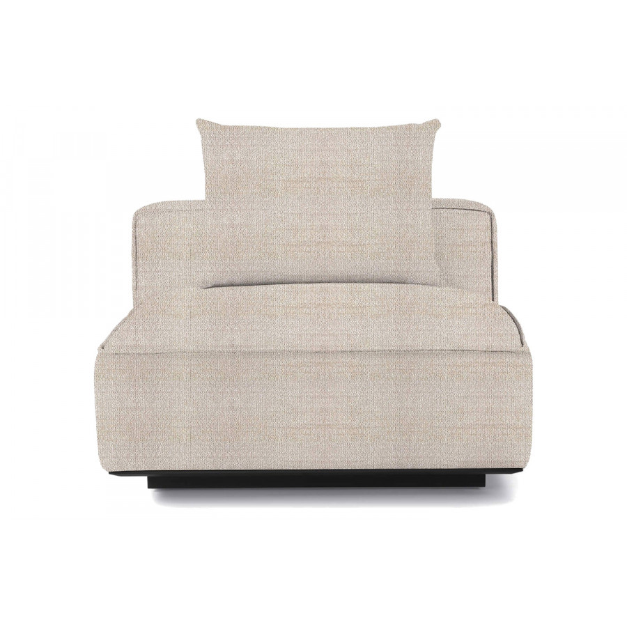 Harbour Santorini Outdoor Armless Single - Aluminum Asteroid, Siesta Taupe