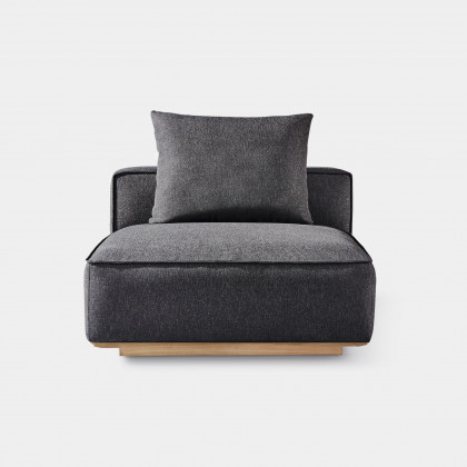 Harbour Santorini Outdoor Armless Single - Teak Natural / Copacabana Midnight