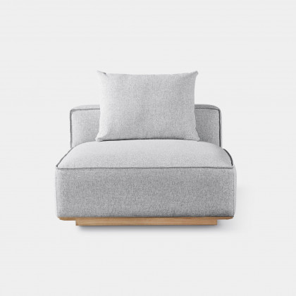 Harbour Santorini Outdoor Armless Single - Teak Natural / Copacabana Sand