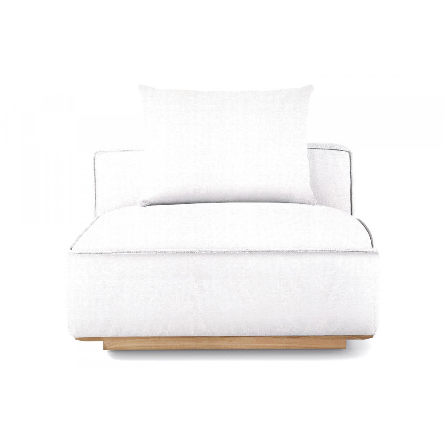 Harbour Santorini Outdoor Armless Single - Teak Natural, Panama Blanco