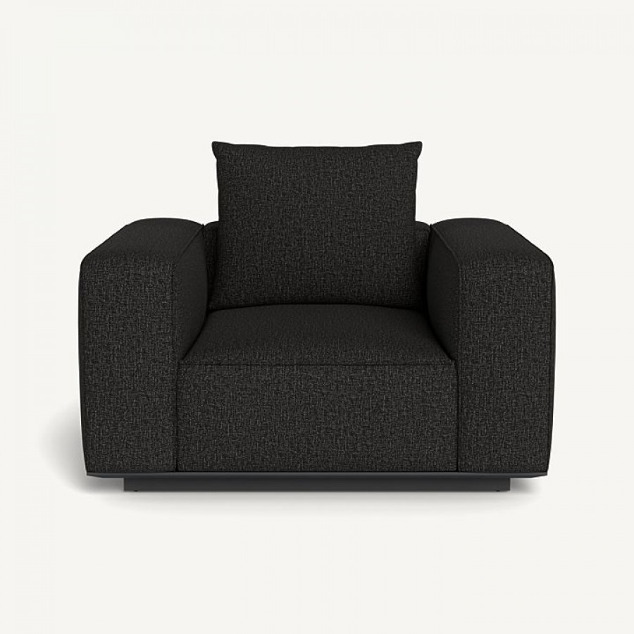 Harbour Santorini Outdoor Swivel Lounge Chair - Aluminum Asteroid / Copacabana Midnight