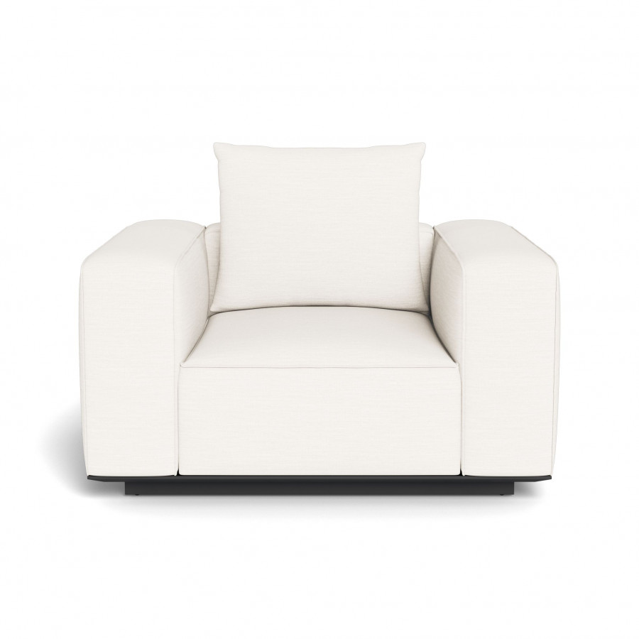 Harbour Santorini Outdoor Swivel Lounge Chair - Aluminum Asteroid / Panama Blanco