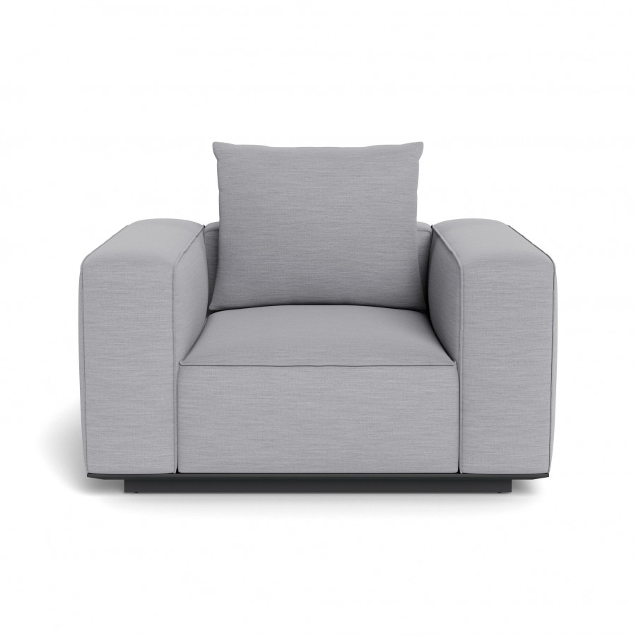 Harbour Santorini Outdoor Swivel Lounge Chair - Aluminum Asteroid / Panama Cloud
