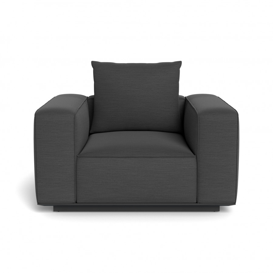 Harbour Santorini Outdoor Swivel Lounge Chair - Aluminum Asteroid / Panama Grafito