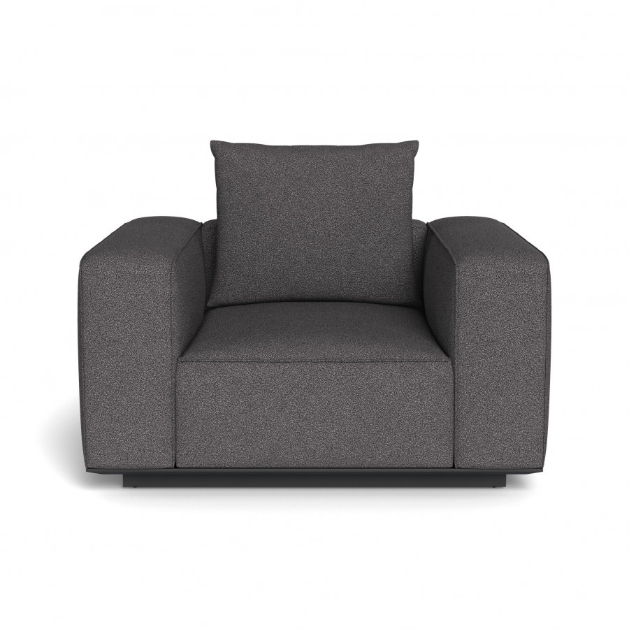 Harbour Santorini Outdoor Swivel Lounge Chair - Aluminum Asteroid / Riviera Slate