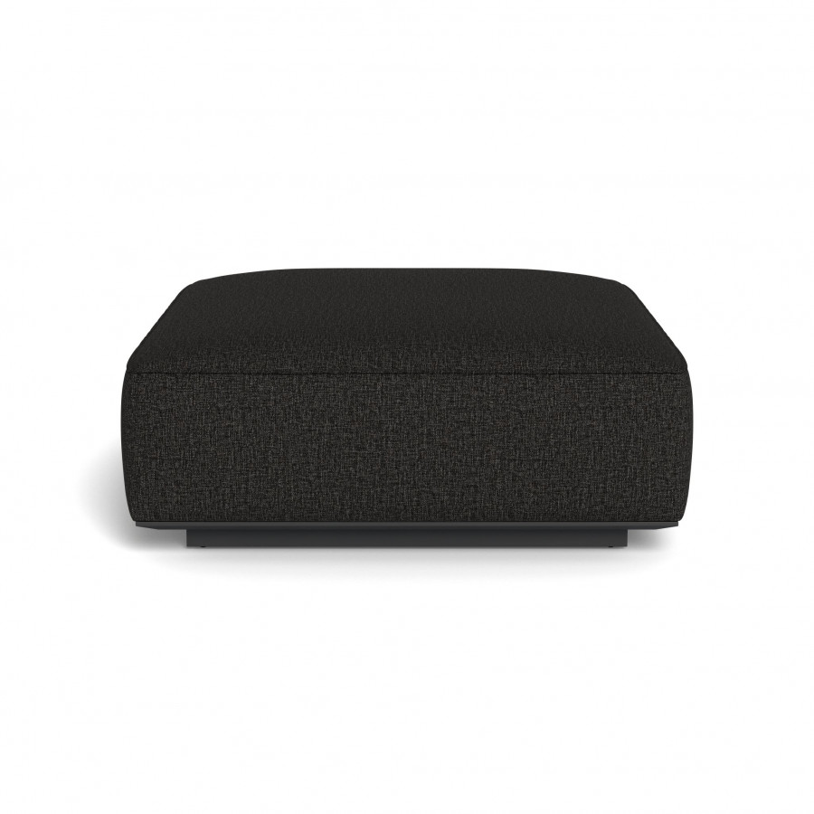 Harbour Santorini Outdoor Ottoman - Aluminum Asteroid / Copacabana Midnight
