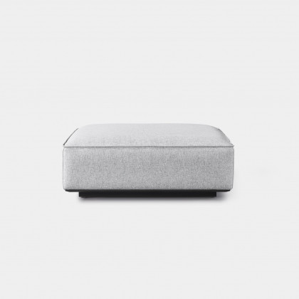 Harbour Santorini Outdoor Ottoman - Aluminum Asteroid / Copacabana Sand