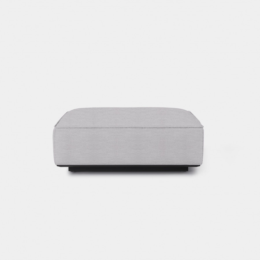 Harbour Santorini Outdoor Ottoman - Aluminum Asteroid, Panama Cloud