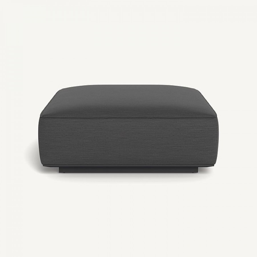 Harbour Santorini Outdoor Ottoman - Aluminum Asteroid / Panama Grafito