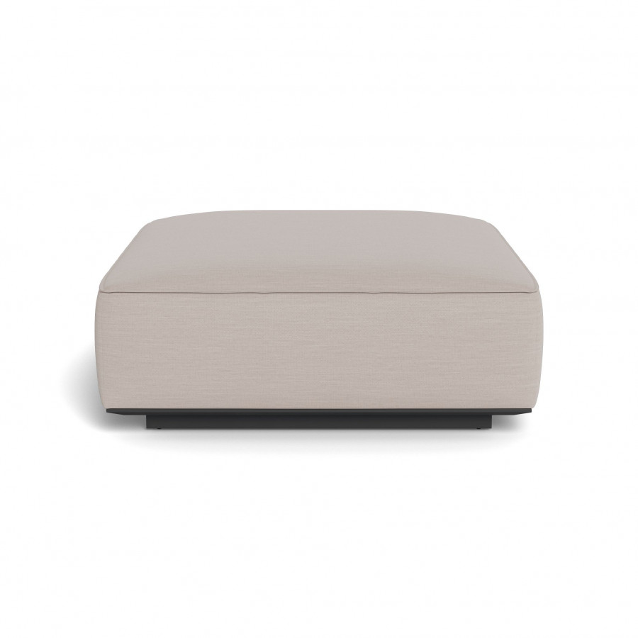 Harbour Santorini Outdoor Ottoman - Aluminum Asteroid / Panama Marble