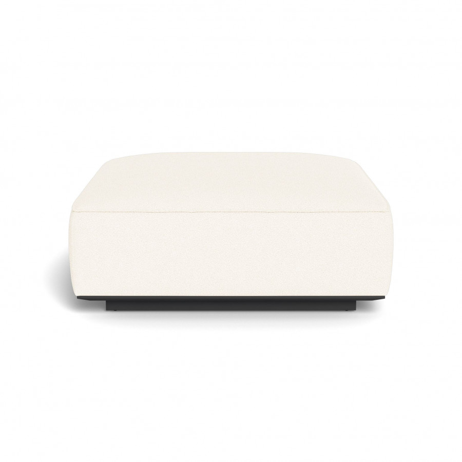 Harbour Santorini Outdoor Ottoman - Aluminum Asteroid / Riviera Ivory