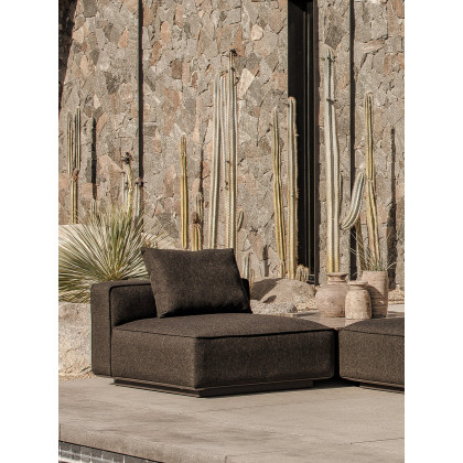 Harbour Santorini Outdoor Slatted Square Side Table in Aluminum Asteroid