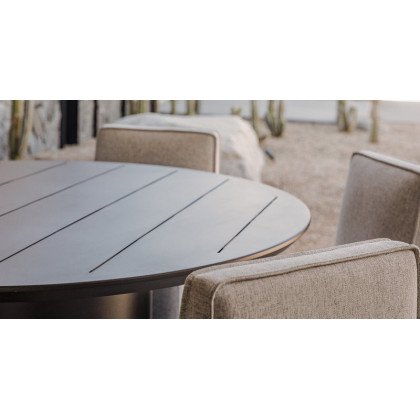 Harbour Santorini Outdoor Slatted Square Side Table in Aluminum Asteroid