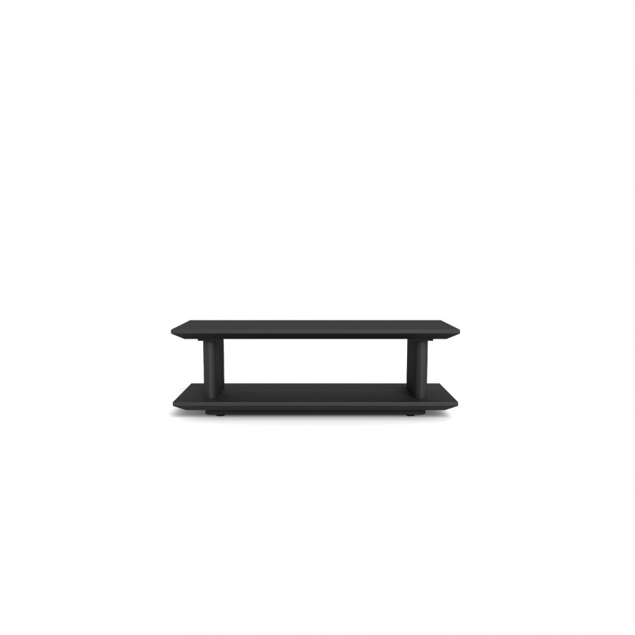 Harbour Santorini Outdoor Slatted Rectangle Side Table in Aluminum Asteroid