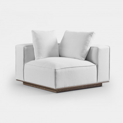 Harbour Santorini Corner Left - Oak Brown, Boucle Slate