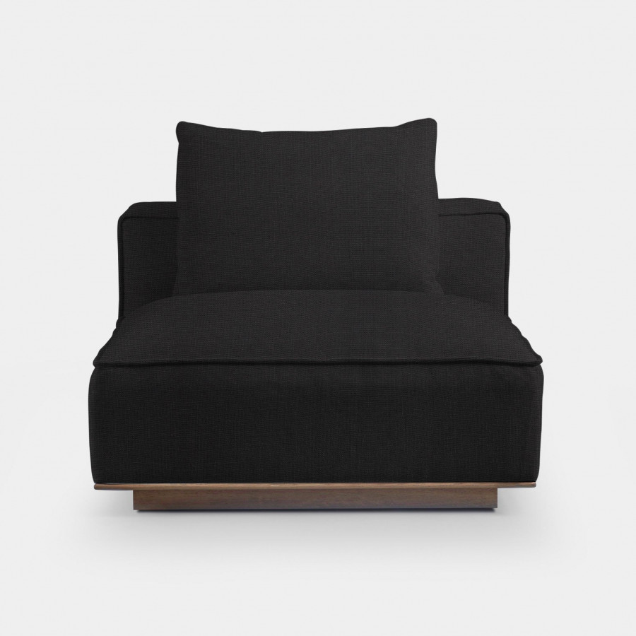 Harbour Santorini Armless Single - Oak Natural, Boucle Slate