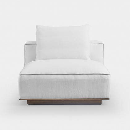 Harbour Santorini Armless Single - Oak Natural, Harbour Belgian Linen Cement