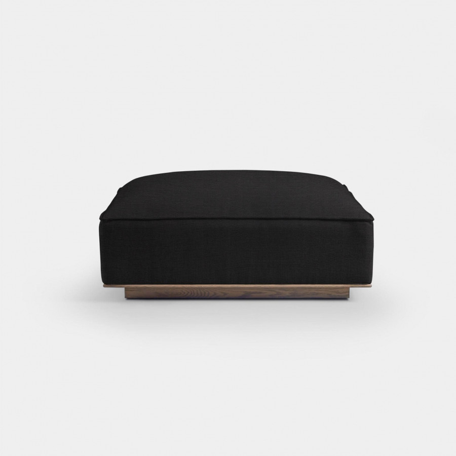Harbour Santorini Ottoman - Oak Brown / Harbour Belgian Linen White