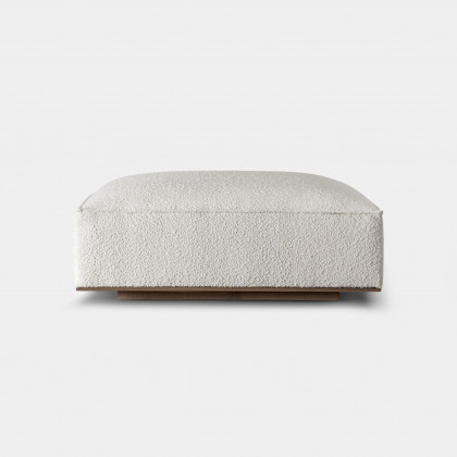 Harbour Santorini Ottoman - Oak Natural, Harbour Belgian Linen Smoke