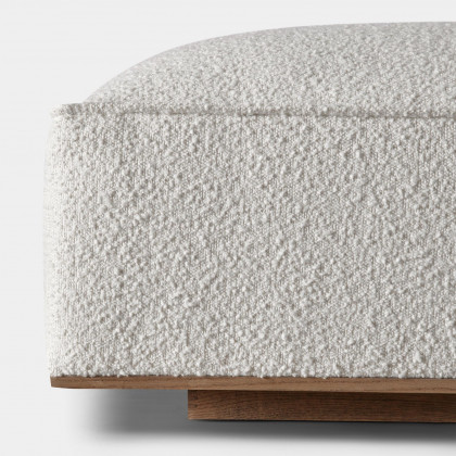 Harbour Santorini Ottoman - Oak Natural, Harbour Belgian Linen Smoke