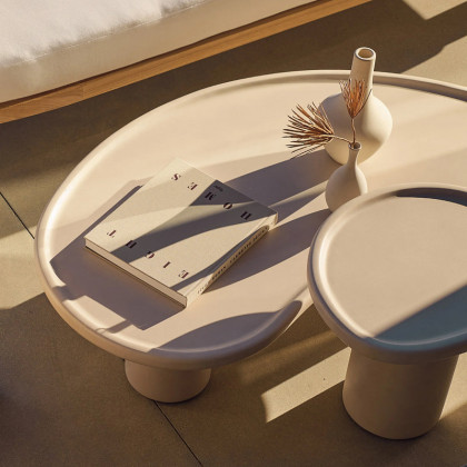 Harbour Scala Organic Coffee Table in Composite Concrete Salt