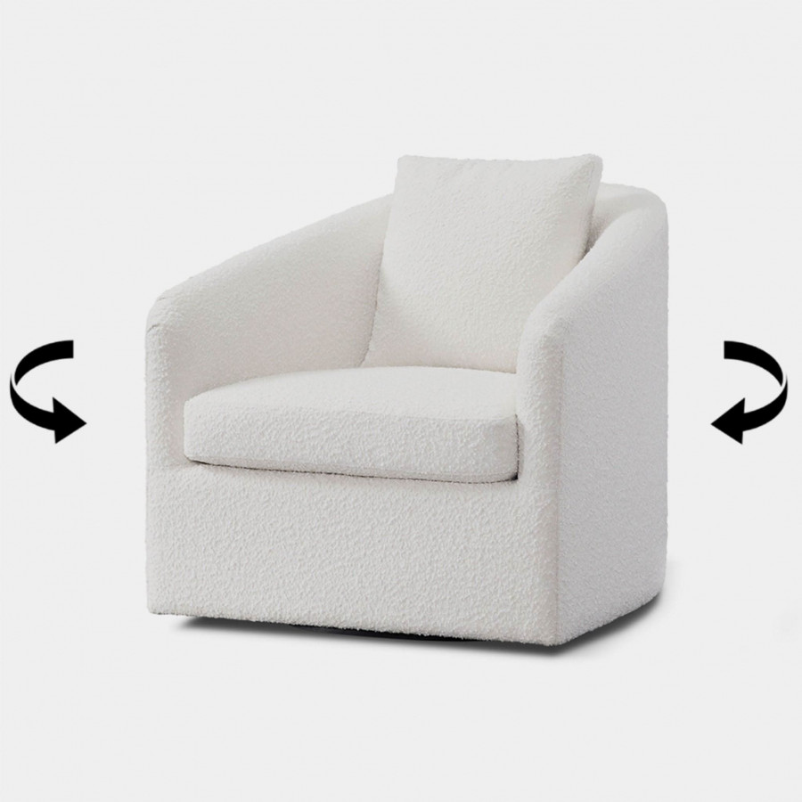 Harbour Sonoma Swivel Lounge Chair - Boucle Natural