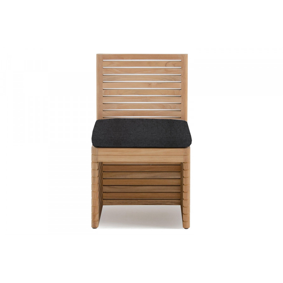 Harbour Tahiti Armless Dining Chair - Teak Natural, Copacabana Midnight