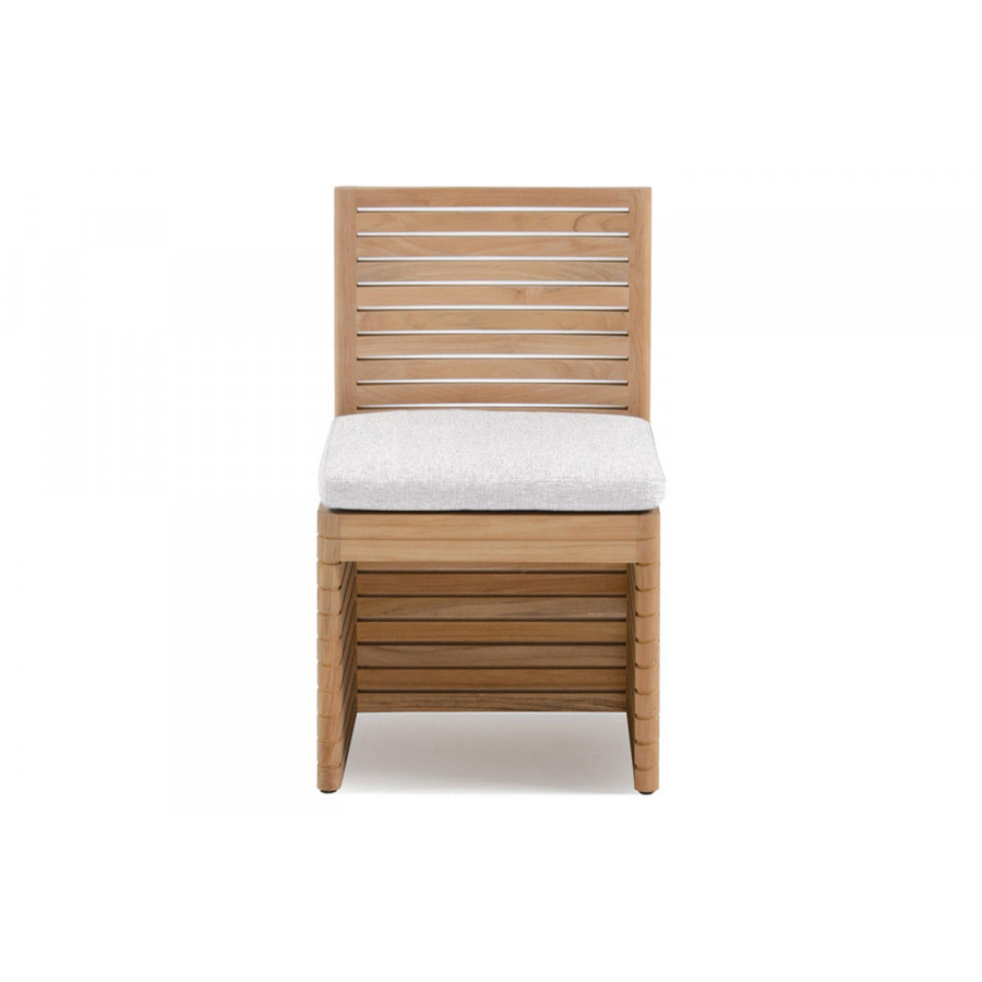 Harbour Tahiti Armless Dining Chair - Teak Natural, Panama Blanco