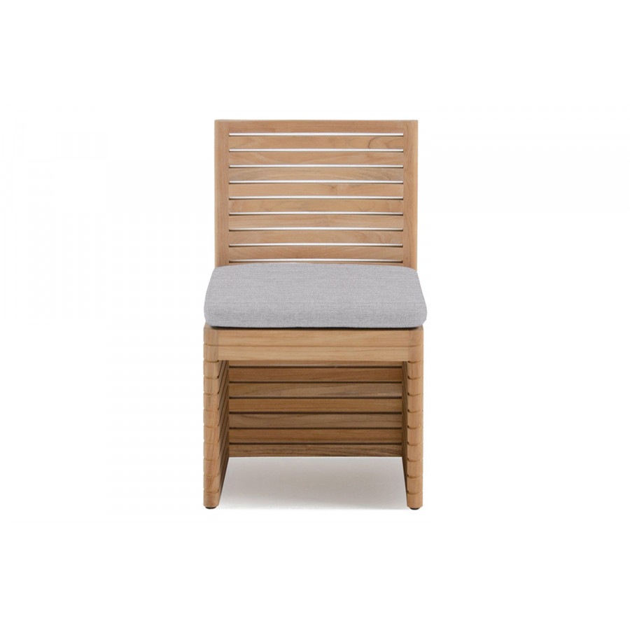Harbour Tahiti Armless Dining Chair - Teak Natural, Panama Cloud