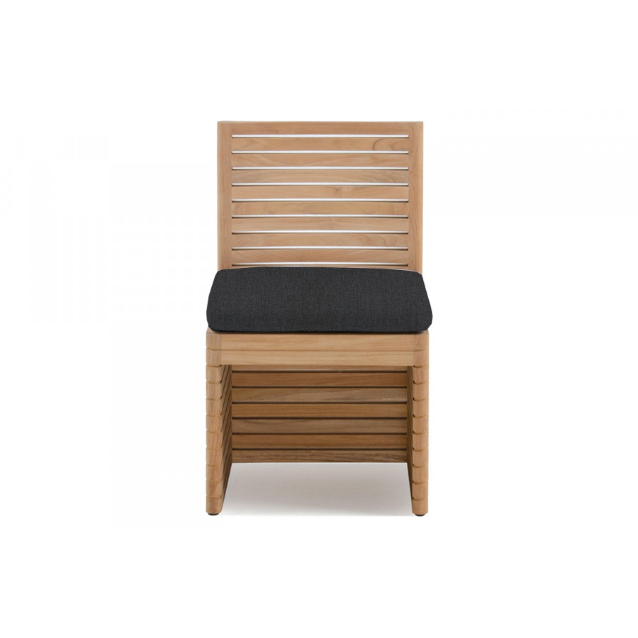 Harbour Tahiti Armless Dining Chair - Teak Natural, Panama Grafito