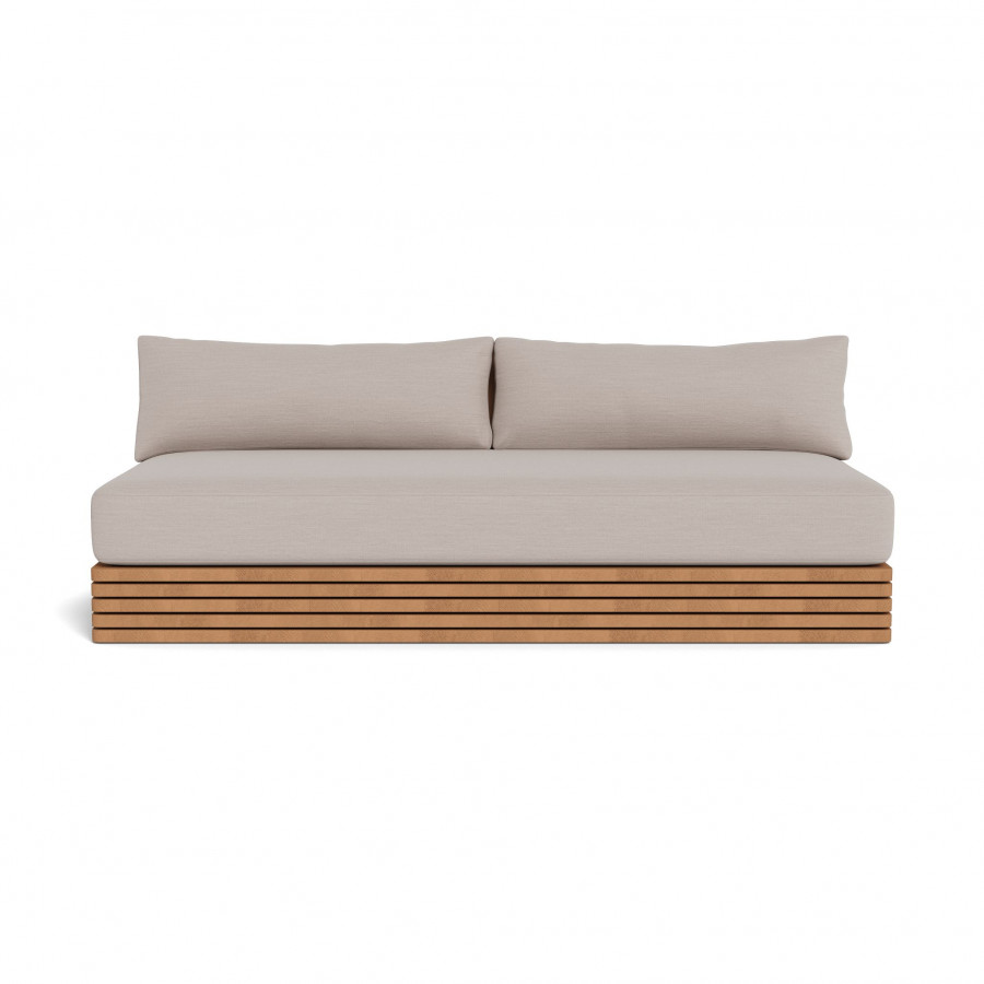 Harbour Tahiti 2 Seat Armless Sofa - Teak Natural, Panama Marble