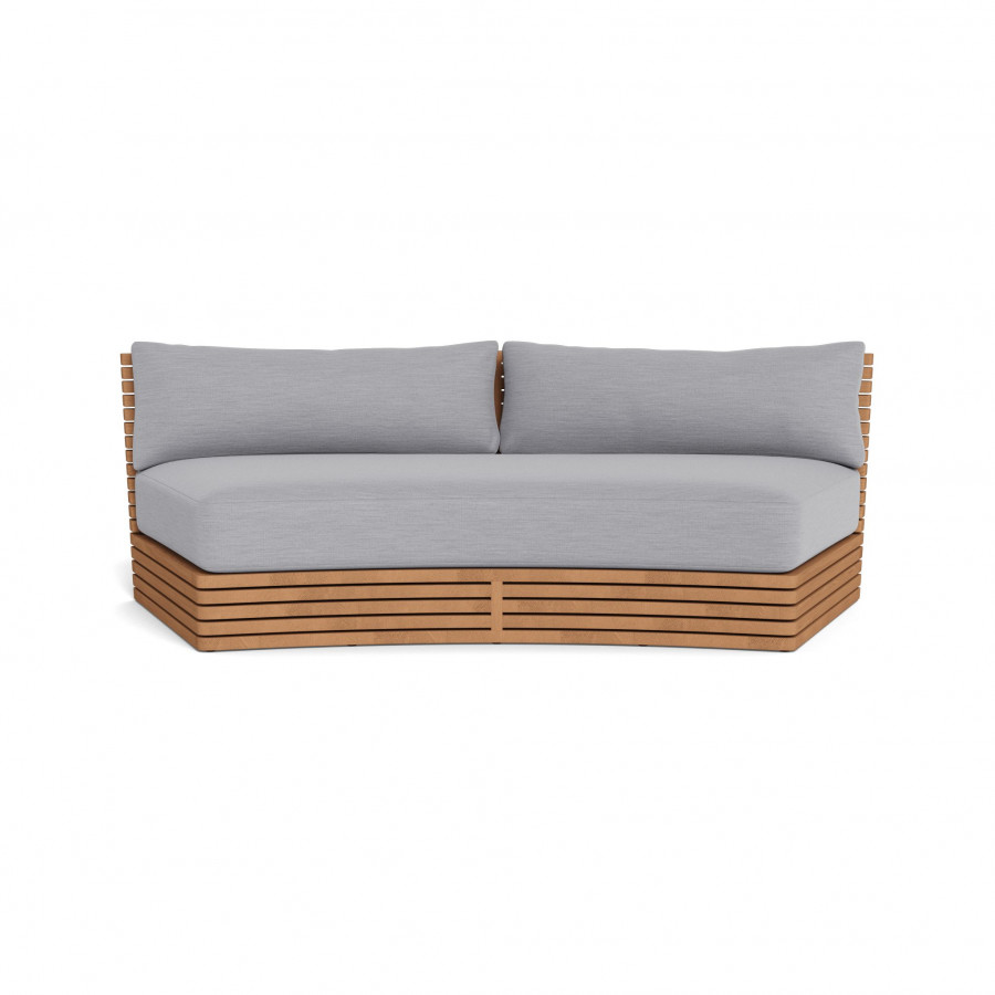 Harbour Tahiti Curved 2 Seat Sofa - Teak Natural, Panama Cloud