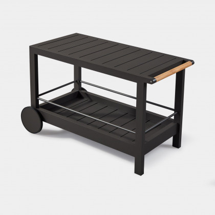 Harbour Tavola Aluminum Slatted Bar Cart - Aluminum White