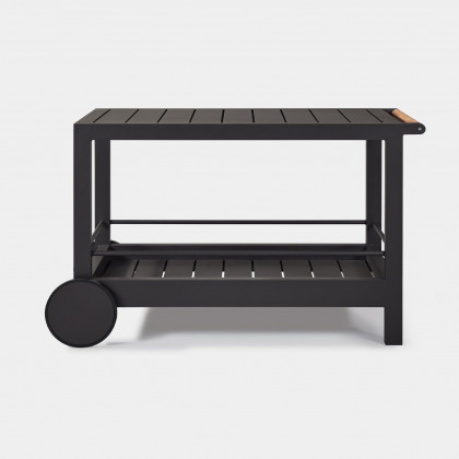 Harbour Tavola Aluminum Slatted Bar Cart - Aluminum White