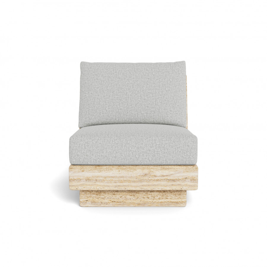Harbour Tulum Travertine Armless Lounge Chair - Travertine Natural / Copacabana Sand