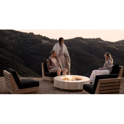Harbour Tulum Travertine Armless Lounge Chair - Travertine Natural / Copacabana Sand